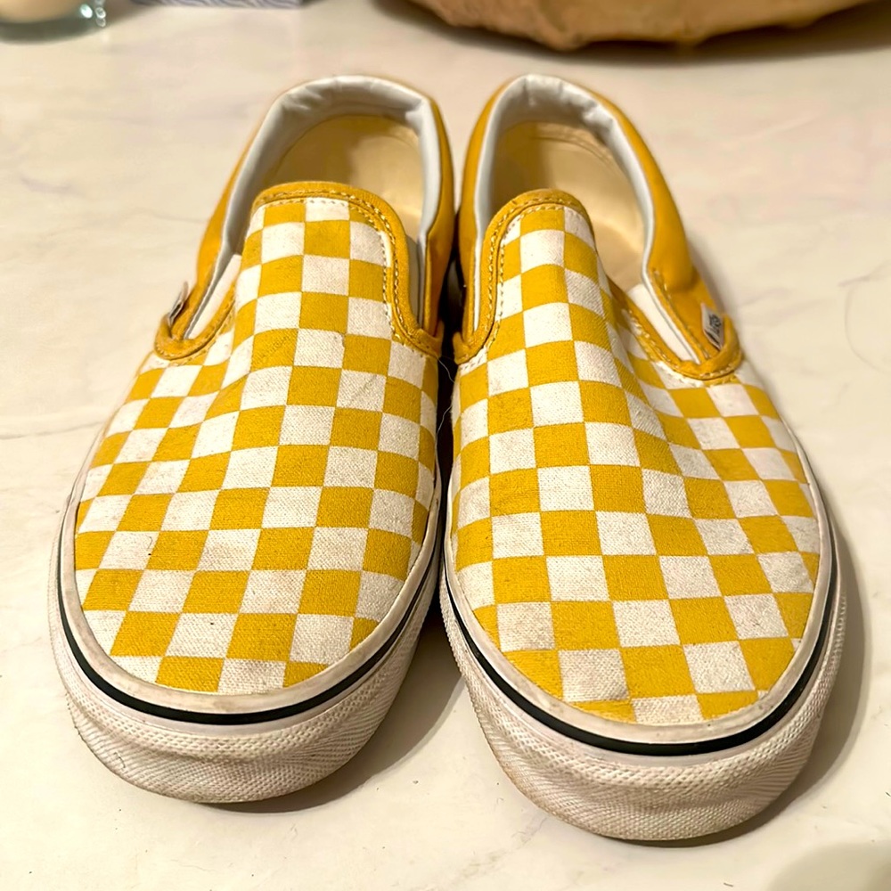 Vans checked slip ons